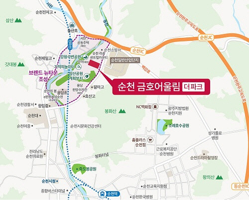 캡션 : 금호건설 '순천 금호어울림 더파크' 위치도